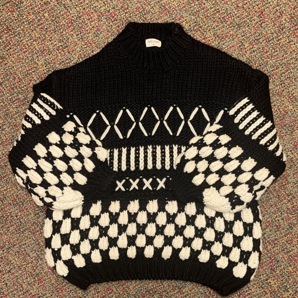 Black and White Patterned Sweater